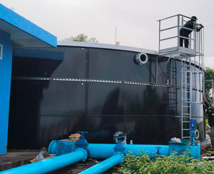 RAL 5008 Dark Blue Glass Fused To Steel Tank